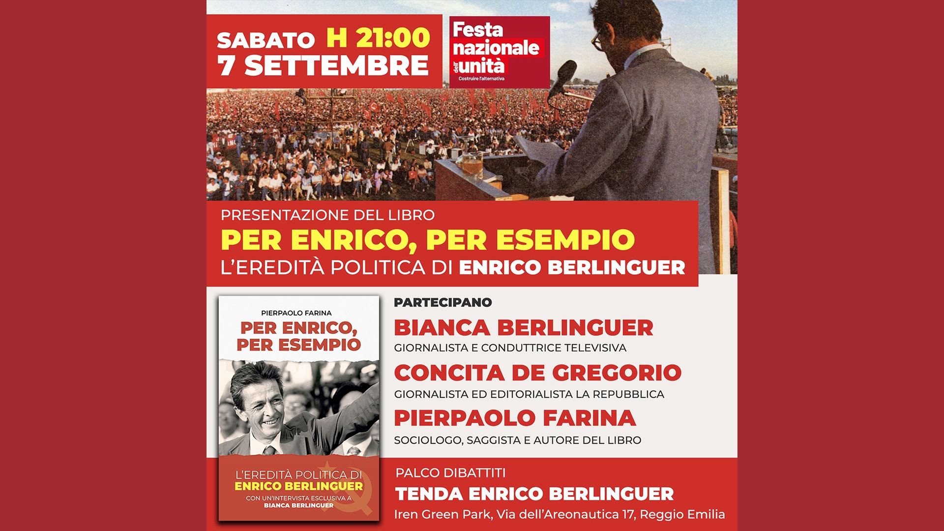 per enrico per esempio berlinguer festa nazionale dell'unità reggio emilia